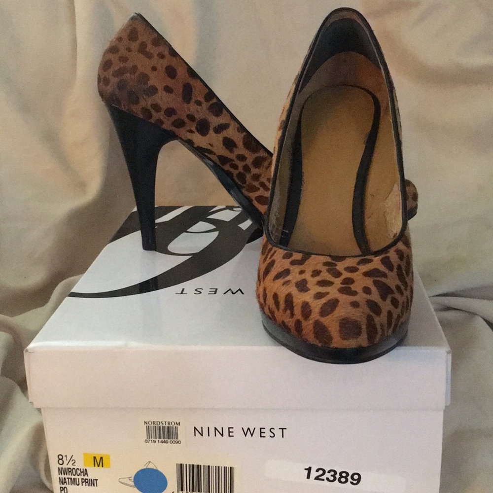 Leopard, short hair heels